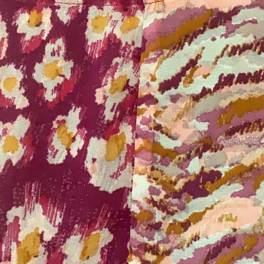 LOGO by Lori Goldstein Printed Blouse with Patchwork and Ruffles - Picture 7 of 13